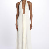 Abito JENNIFER lungo scollato jersey JAS24DR098 IVORY misha 