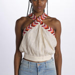 Top ricamo WILLOEMBROIDERY BEIGE chufy 