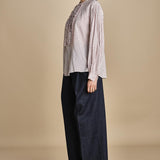 camicia voille lana con rouches MAGRITTE RED_WHITE CHECKS laurence bras 