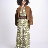 abito lungo con stampa a fiori 344605 PALERMO GREEN 26083 farm rio 