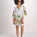 mini abito con giraffe BE25310 WHITE MULTI benaras soleil 