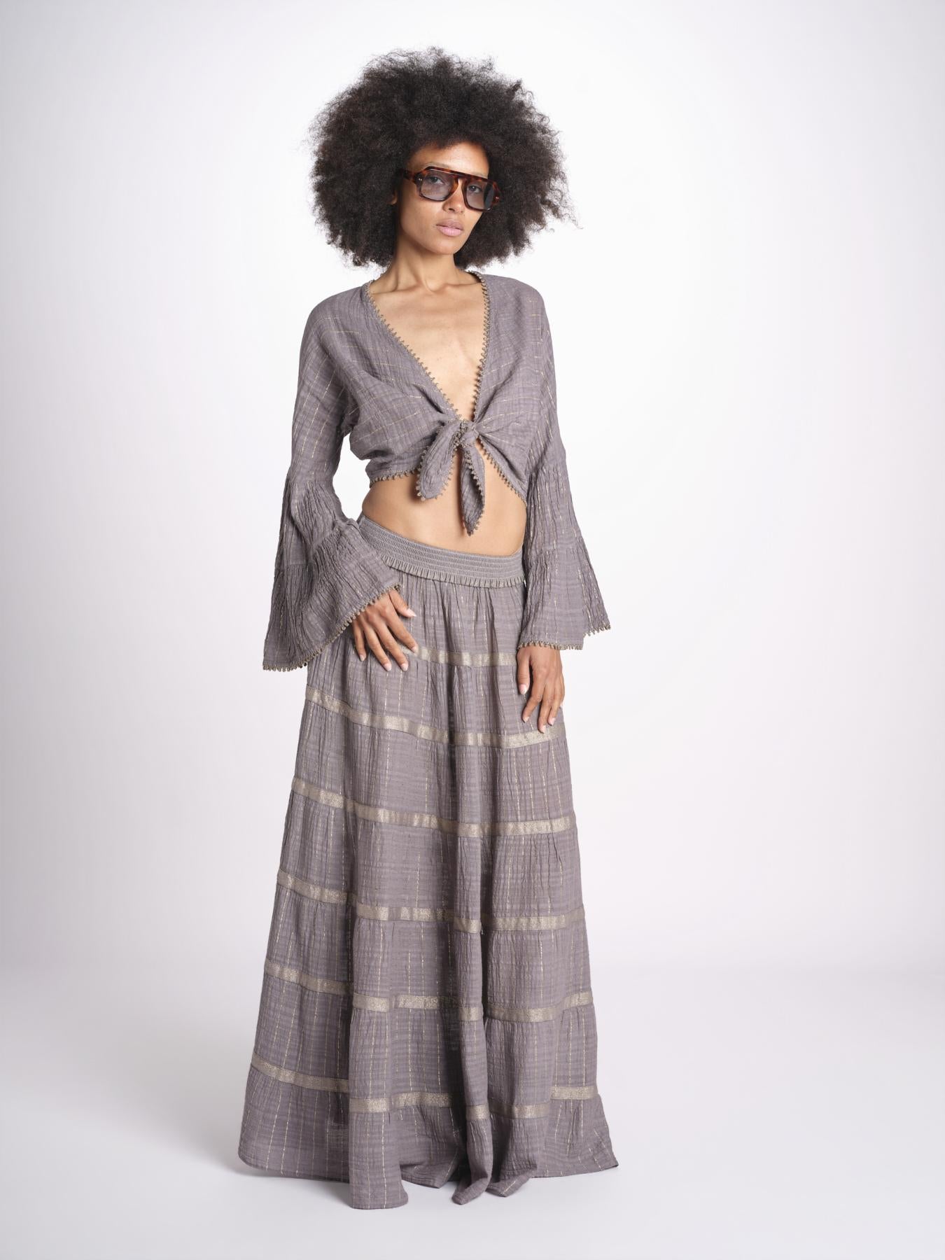gonna lunga in lurex gessato SERENA STONE christianzen 
