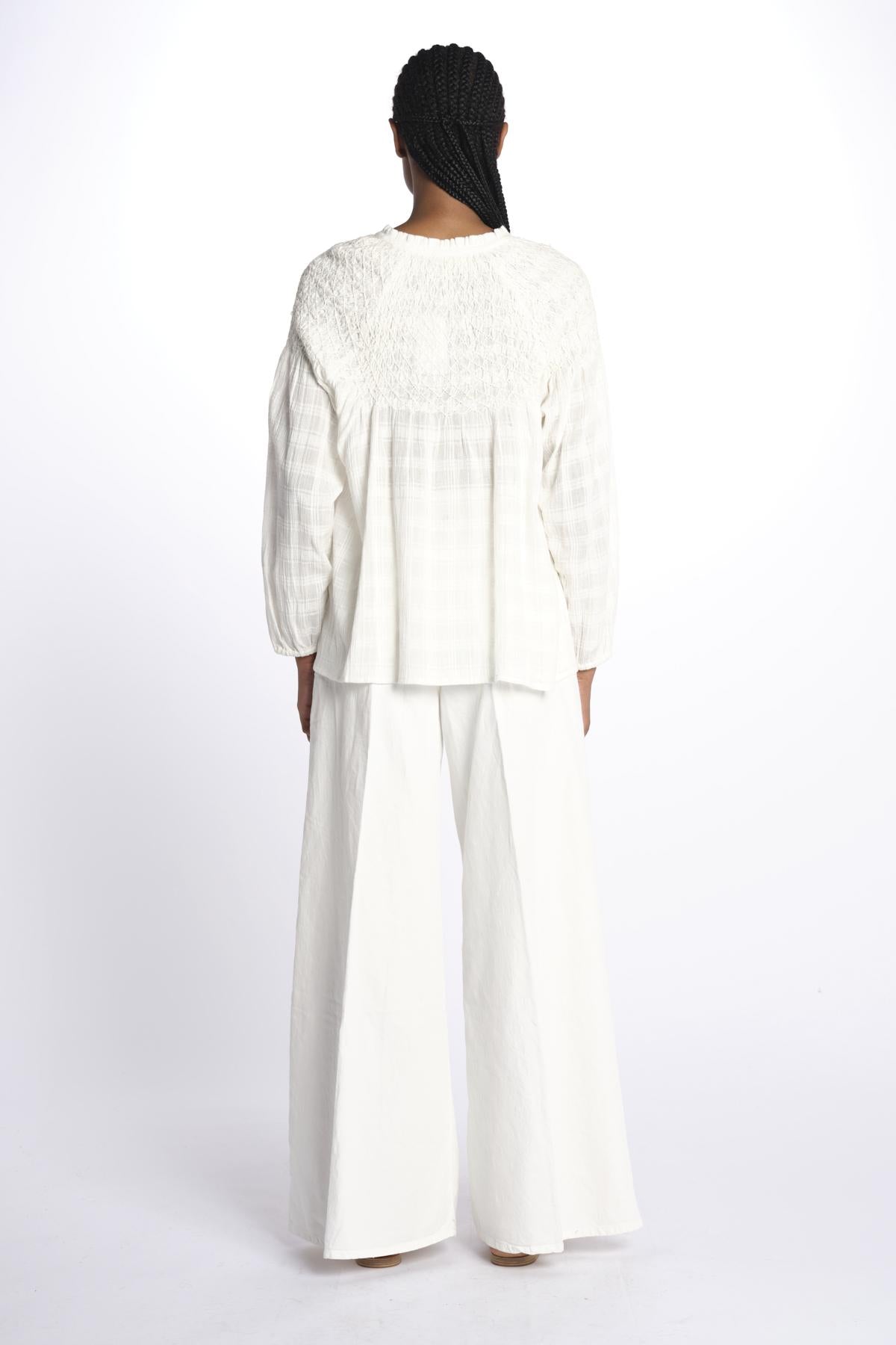NICOLETTA camicia ricami rombi B0134 SNOW louise misha 