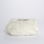 Clutch SANTORINI grande con paillettes BAG SANTORINI WHITE boheme couture 