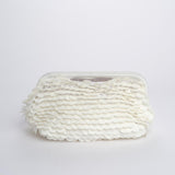 Clutch SANTORINI grande con paillettes BAG SANTORINI WHITE boheme couture 