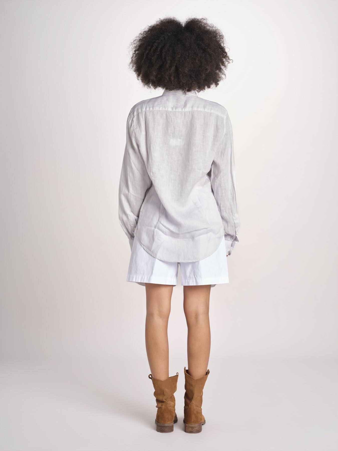 Camicia maschile in lino M012 1017 PERLA milaura 