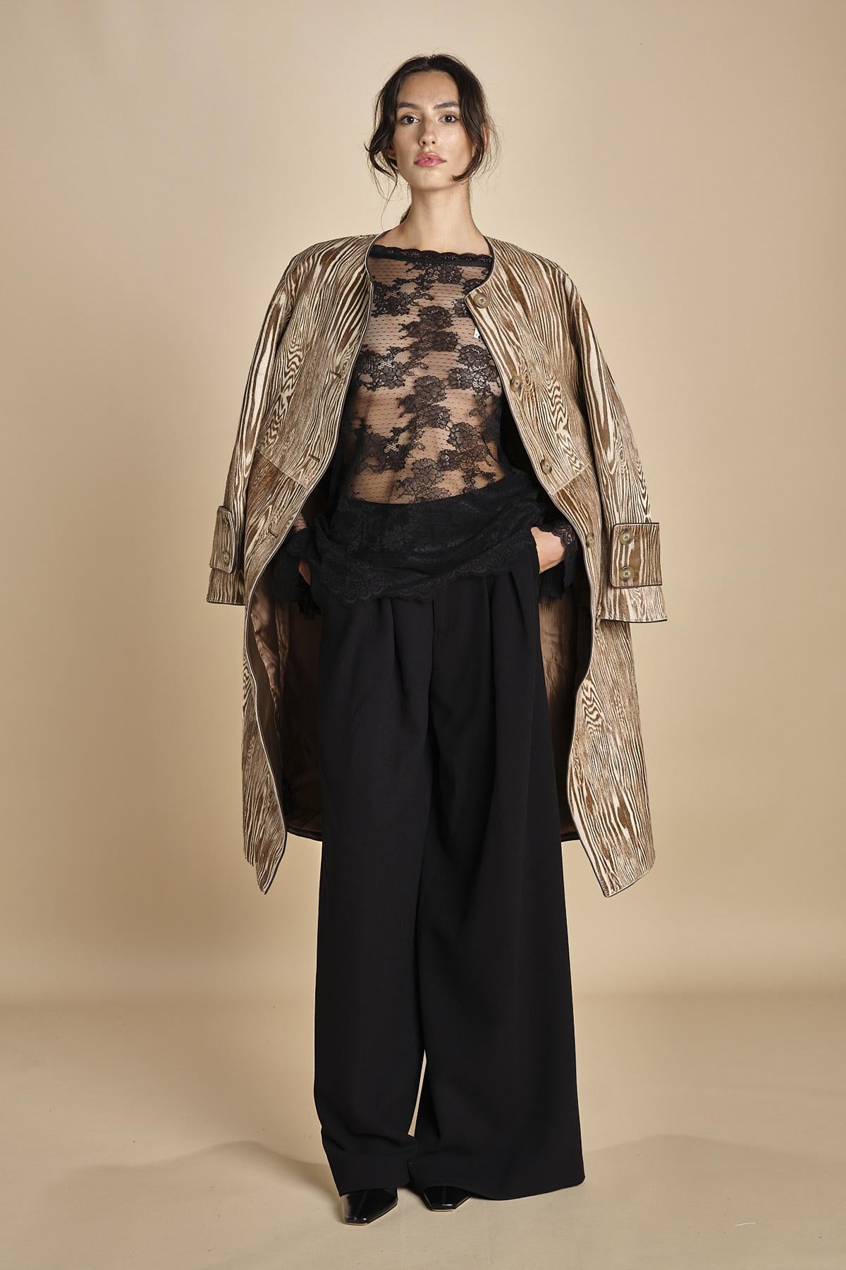 top in pizzo con manica lunga LENI BLACK malina 