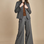 pantalone con pinces in vigogna e stasca sul retro MONIQUE 689923 50 quelledue 