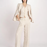 pantalone in lino MALIZIA 2615131112600 023 ECRU weekend maxmara 