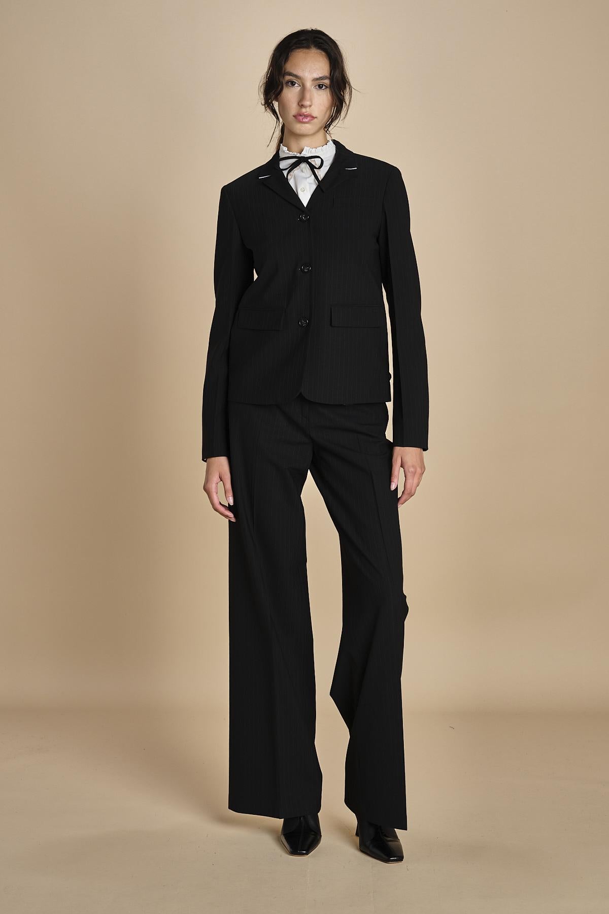 pantalone gessato in gabardine B0415248 R911 n21 