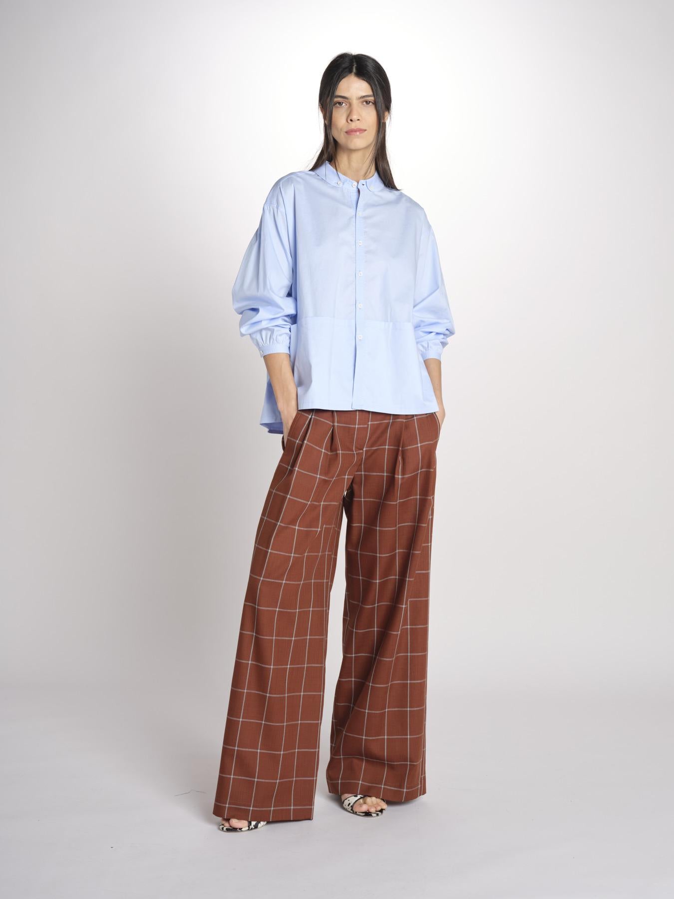 pantaloni check KATHERINE MJD217_LOVECH BURNT CHECK jejia 