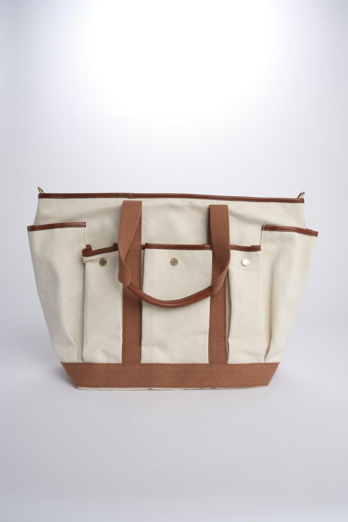 Borsa worker canvas pelle CABAS MULTIPOCH IVOIRE002 vanessa bruno 