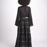 camicia cropped con nodo in lurex gessato JUNE BLACK christianzen 