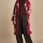 cappotto jaquard fiori COLD FLOWER 351870 BURGUNDY farm rio 
