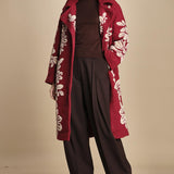 cappotto jaquard fiori COLD FLOWER 351870 BURGUNDY farm rio 