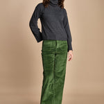 pantalone a zampa con taschine FAUVE WX GREEN fam 