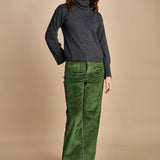 pantalone a zampa con taschine FAUVE WX GREEN fam 