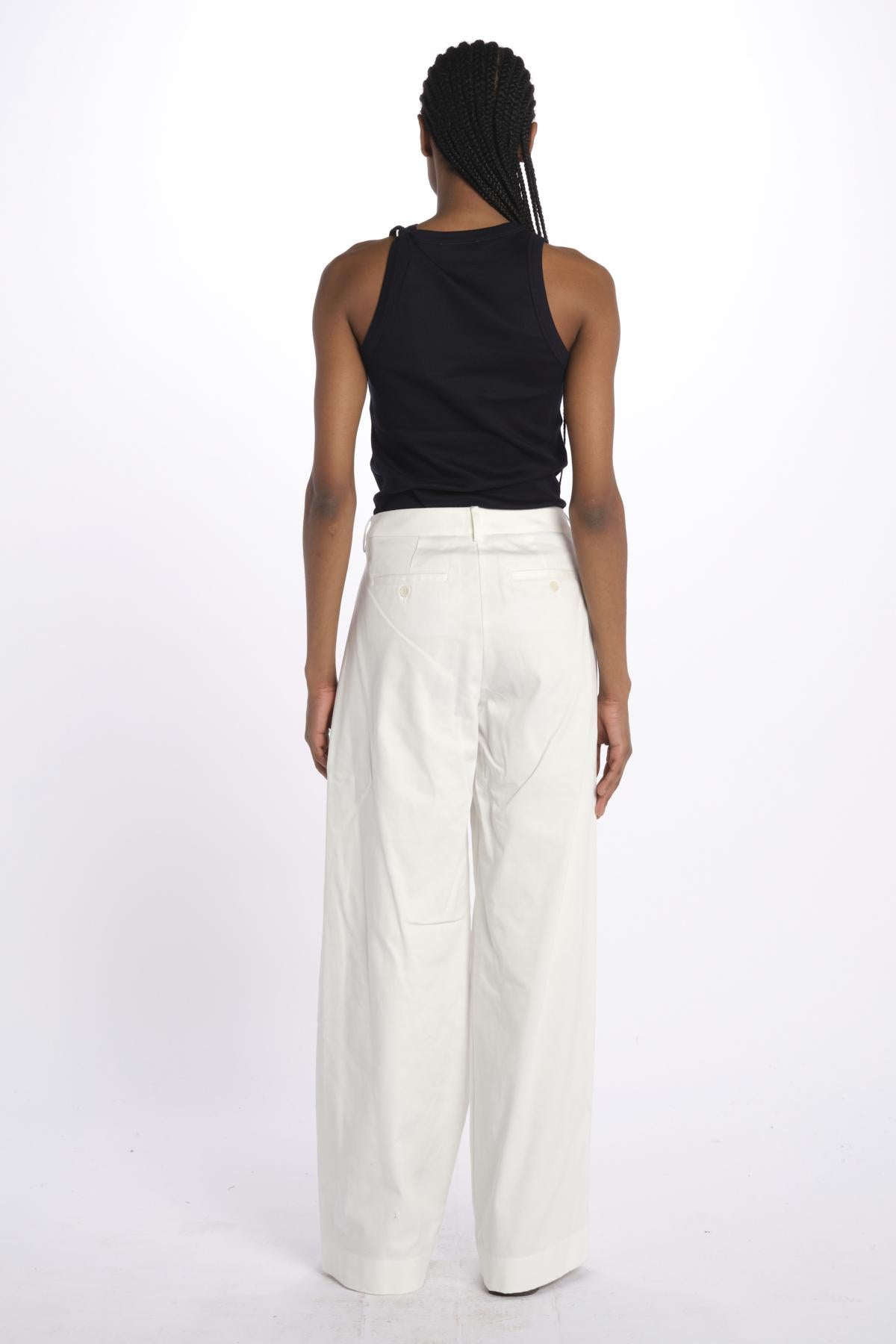 Pantaloni con pences KATHERINE PANT WHITE jejia 