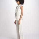 gilet con tasche MARIANNE 25S4TOP81 ECRU destree 