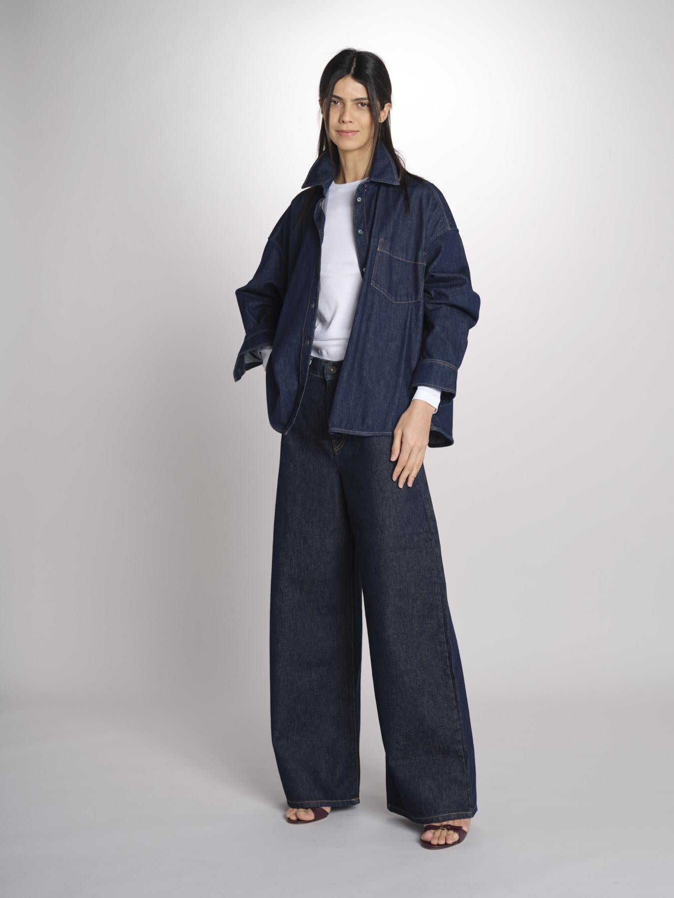 Camicia oversize in denim di puro cotone FOGGIA 2615111011600 001 BLU weekend maxmara 