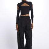 JOSIE top incrociato con spalla nuda JOSIE DEEP BLACK amazuìn 