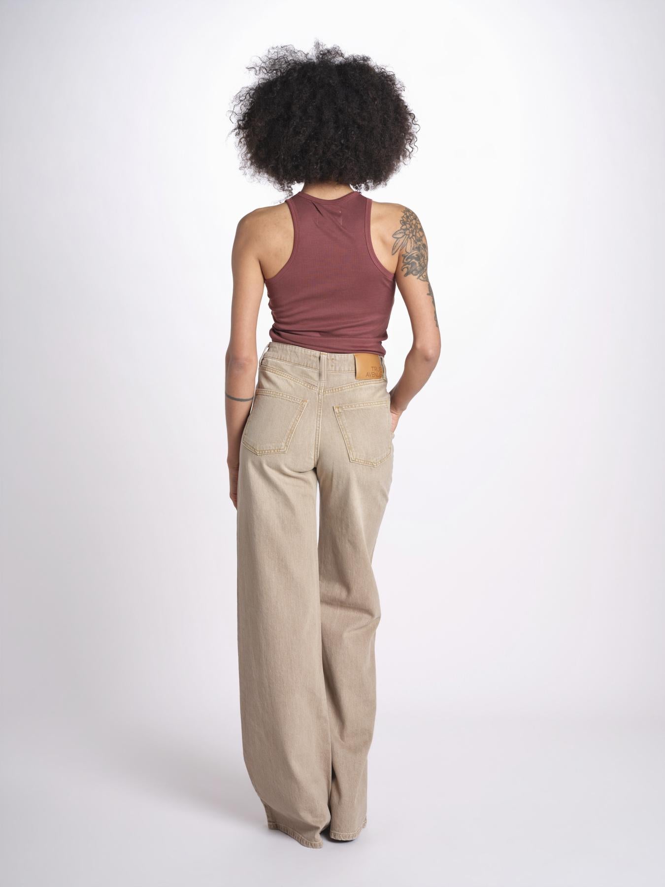 Pantalone diritto CLARA DENIMCOLOUR BEIGE true avenue 