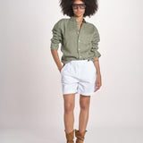 Camicia maschile in lino M012 655 MILITARE milaura 