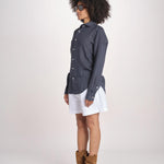Camicia maschile in lino M012 38 BLU milaura 