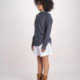 Camicia maschile in lino M012 38 BLU milaura 