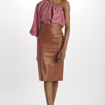 Top monospalla seta MI6M2445 ROSA milaura 