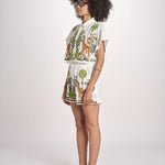 camicia cropped BE24867 WHITE MULTI benaras soleil 