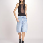 body trasparente asimmetrico FRONT ROW NERO undress code 