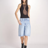 body trasparente asimmetrico FRONT ROW NERO undress code 