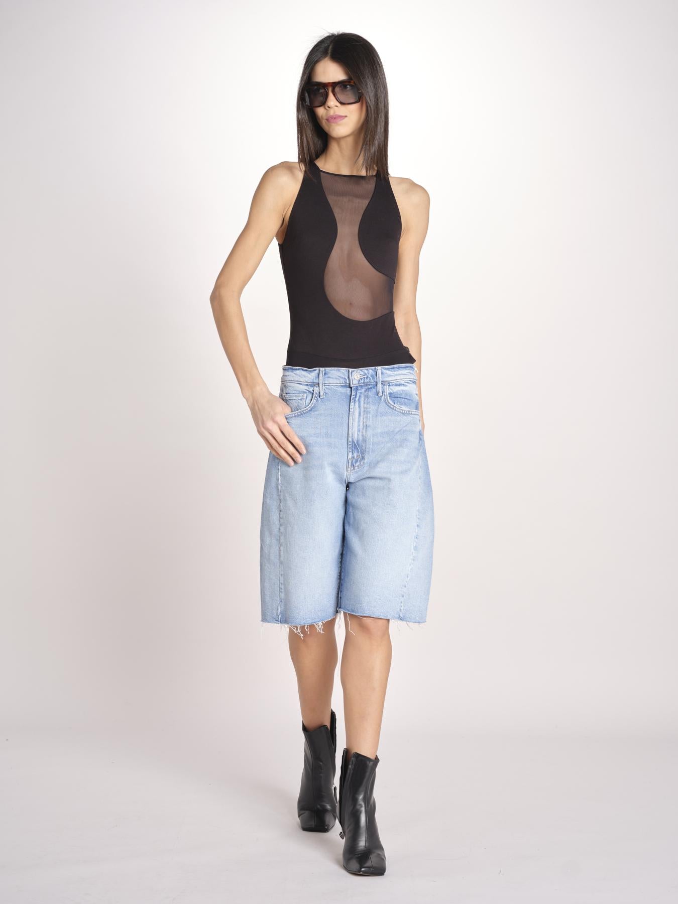 body trasparente asimmetrico FRONT ROW NERO undress code 