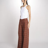 pantaloni check KATHERINE MJD217_LOVECH BURNT CHECK jejia 