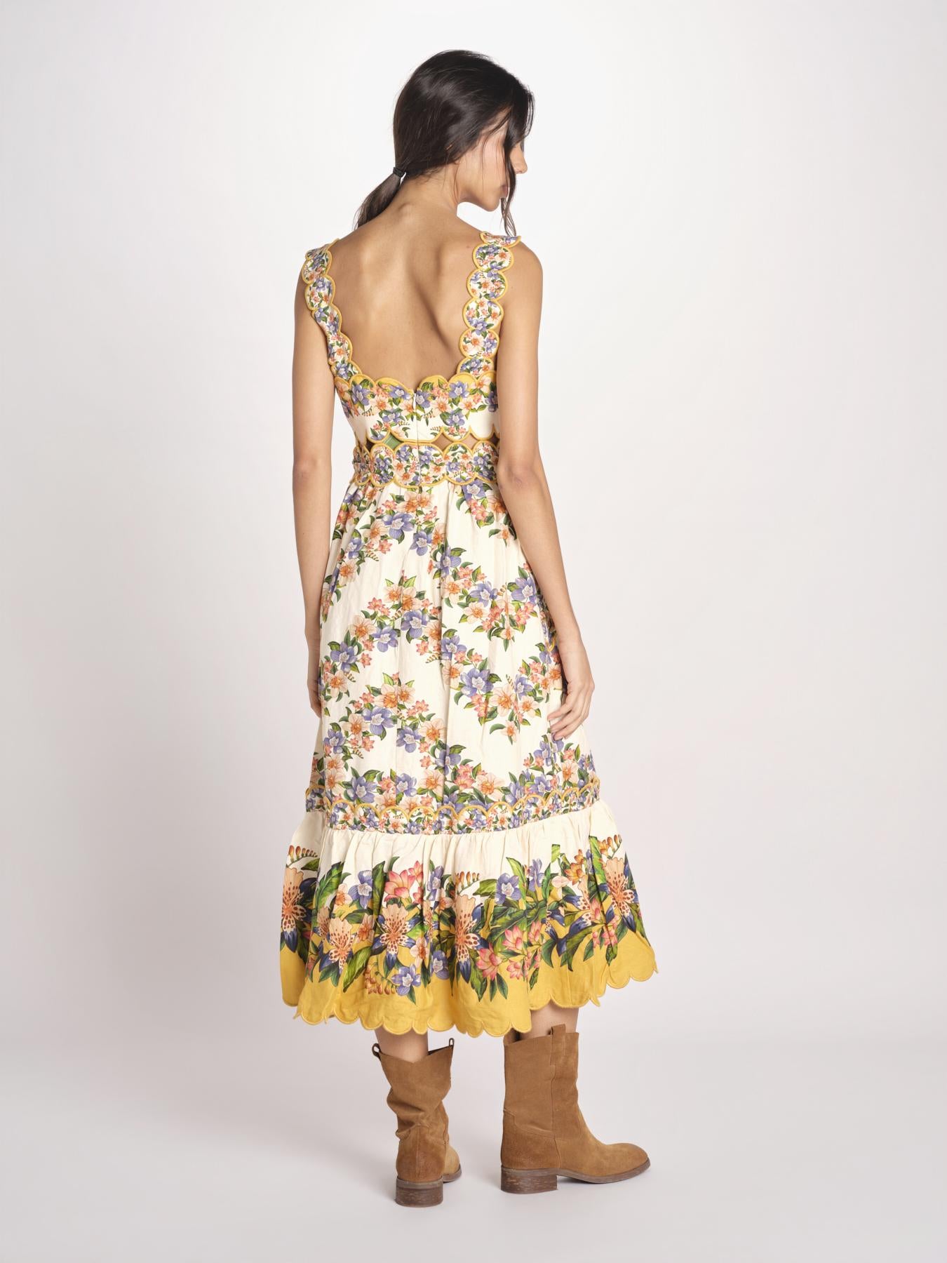 abito longuette a fiori HILO STRIPES SAND MINI DRESS 353553 HILO STRIPES SAND farm rio 