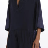 Abito lungo scollo V NEW CHRISTY DRESS BLUECOTTON jejia 