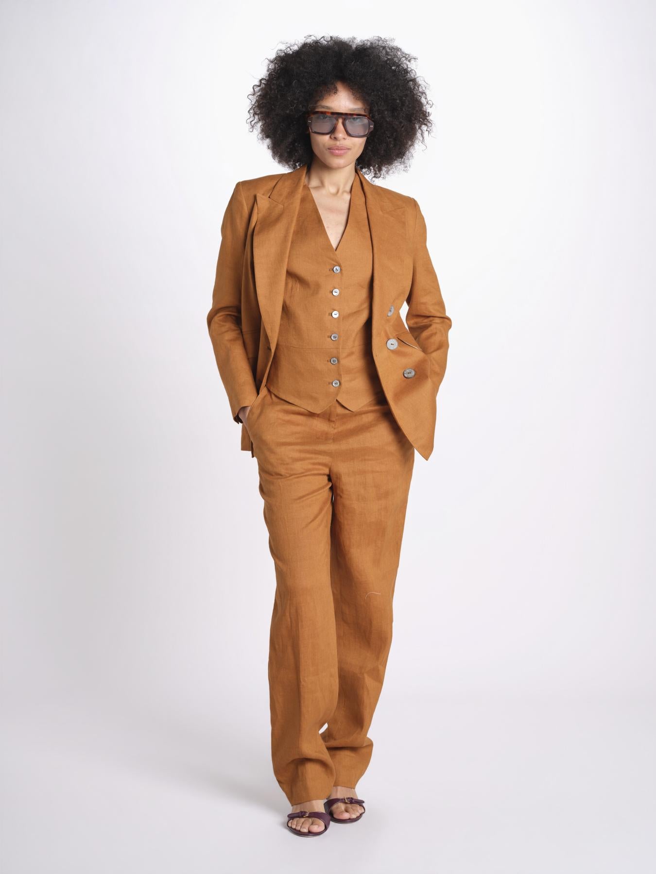 blazer doppiopetto 16V022LI011 P632 CHESTNUT ines de la fressange 