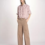 Camicia a righe con rouches P29D0GEMMA OLD ROSE massimo alba 