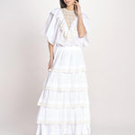 gonna lunga con balze DOLLY SKIRT DOLLY1SKI WHITE antik batik 