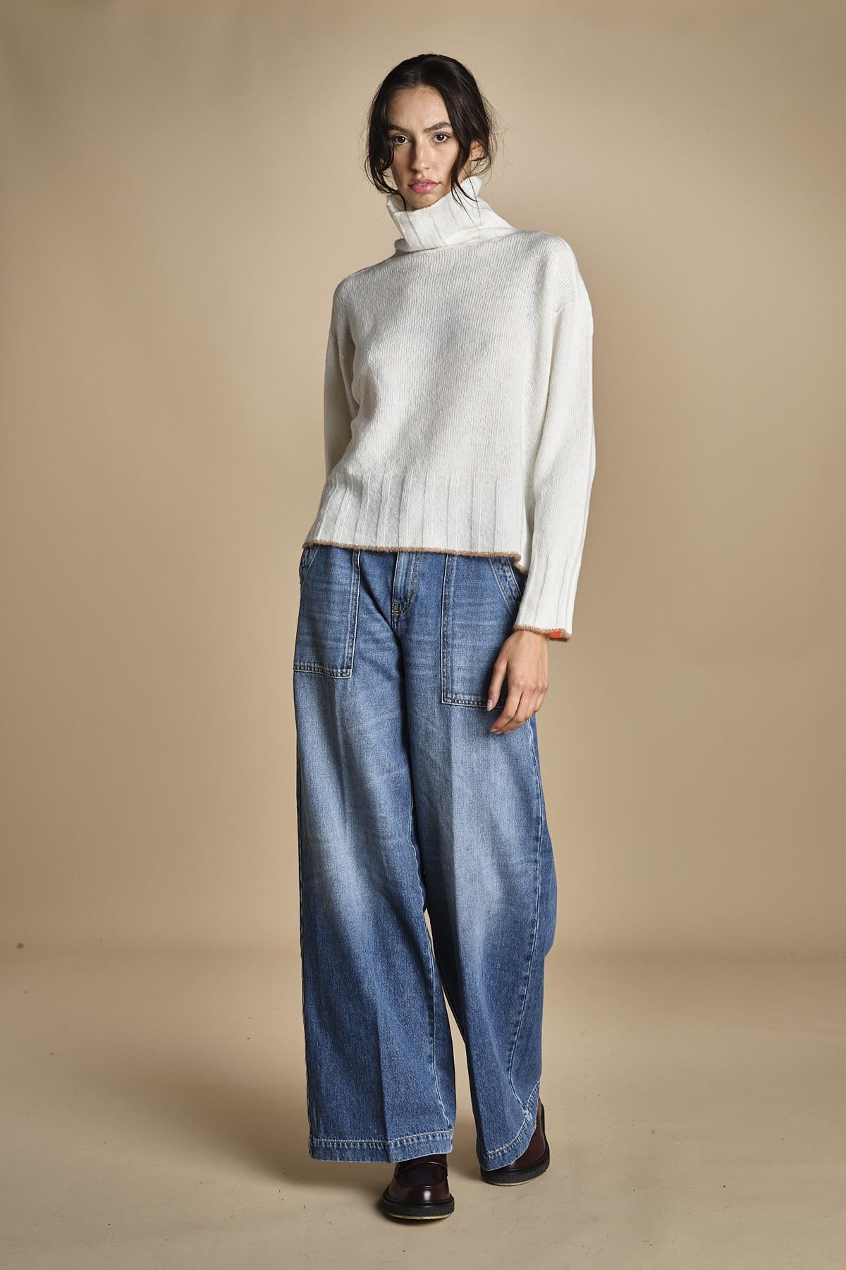 maglia dolcevita over SAMANTHA PANNA CAMMELLO tenne' 