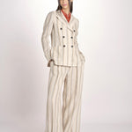 doppiopetto in lino rigato CARLOTTA2 M29D0CARL2_T2301 R708 BEIGE massimo alba 