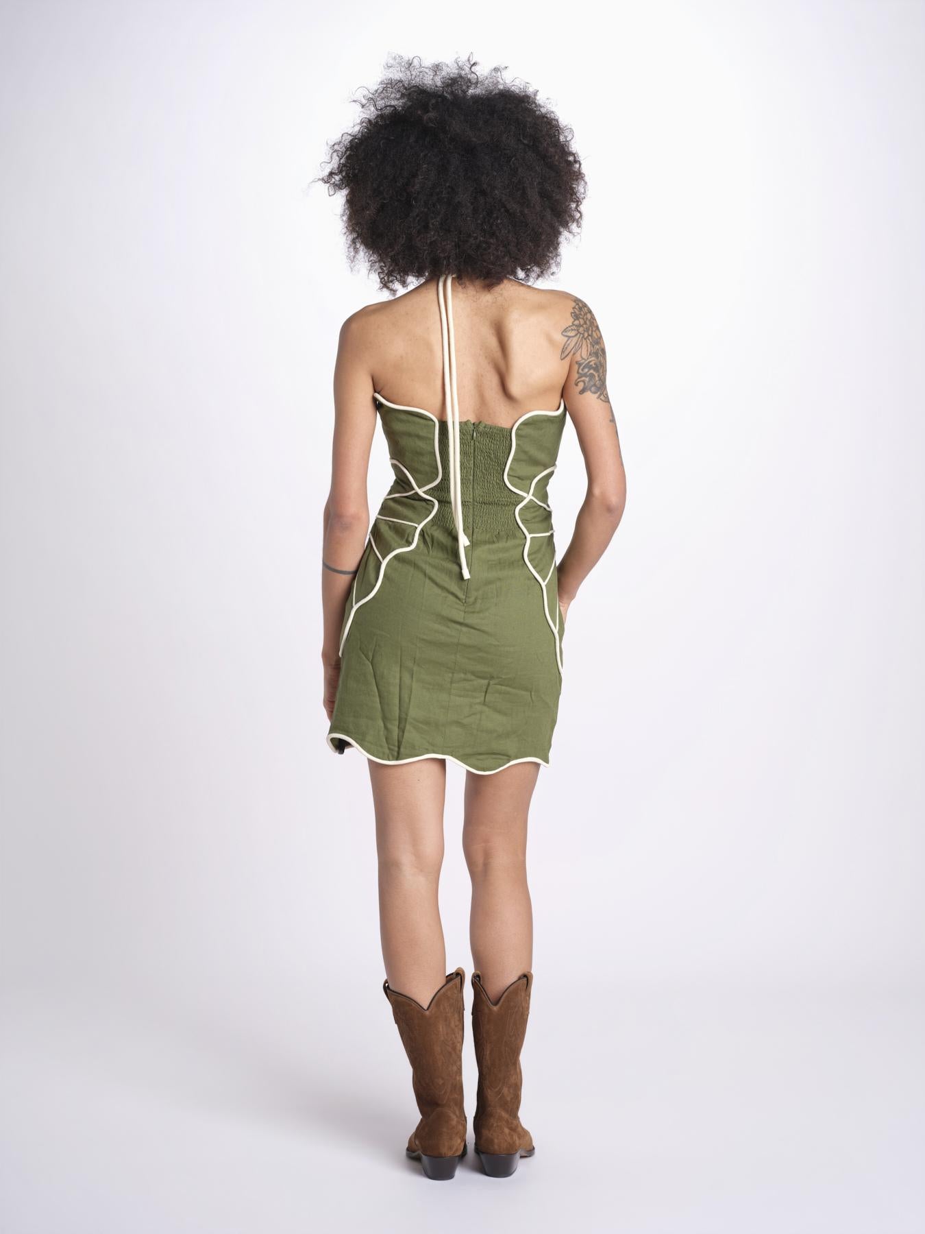miniabito con petali 344455 GREEN L0013 farm rio 