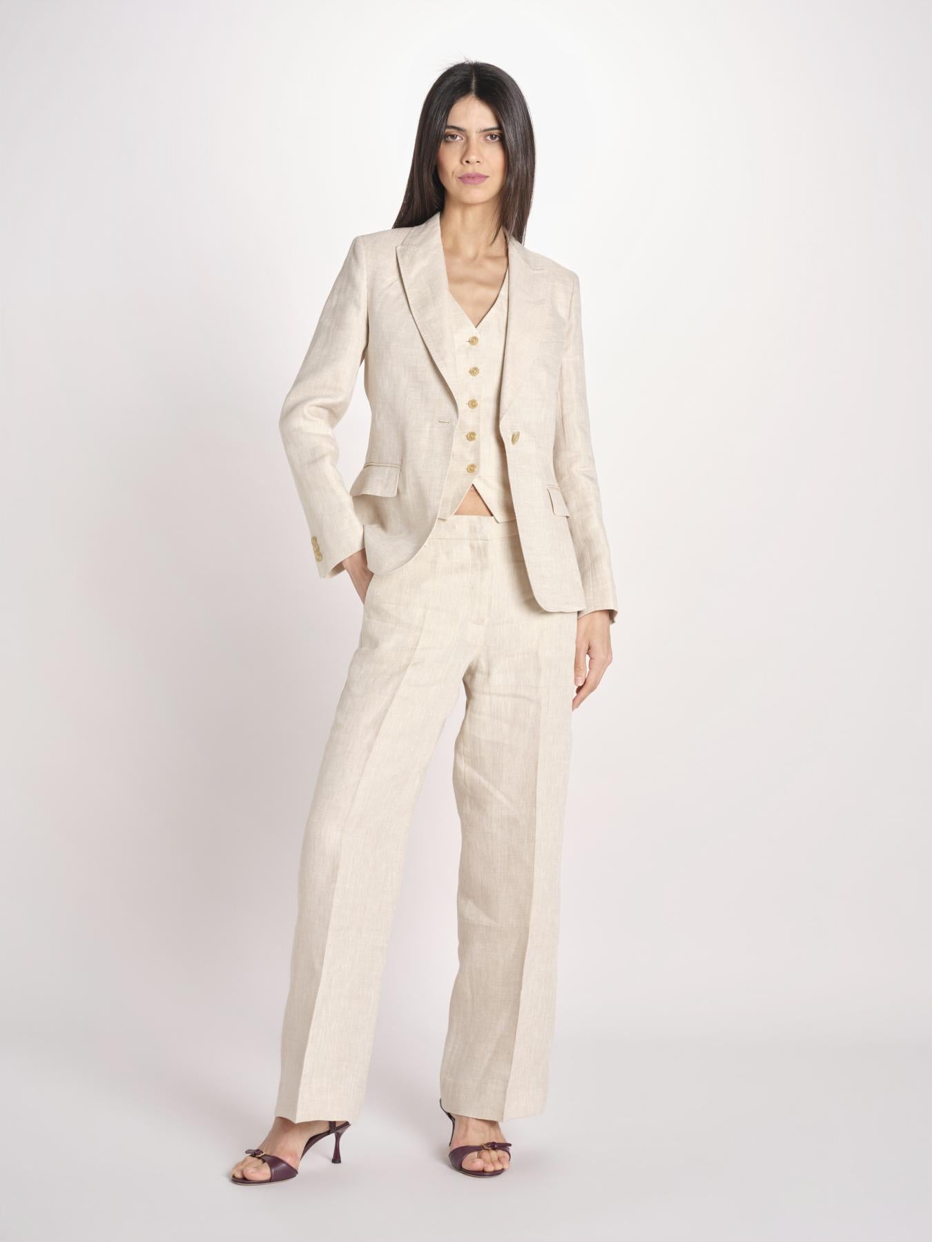 giacca in lino ad un bottone NALUT 2615041072600 023 ECRU weekend maxmara 