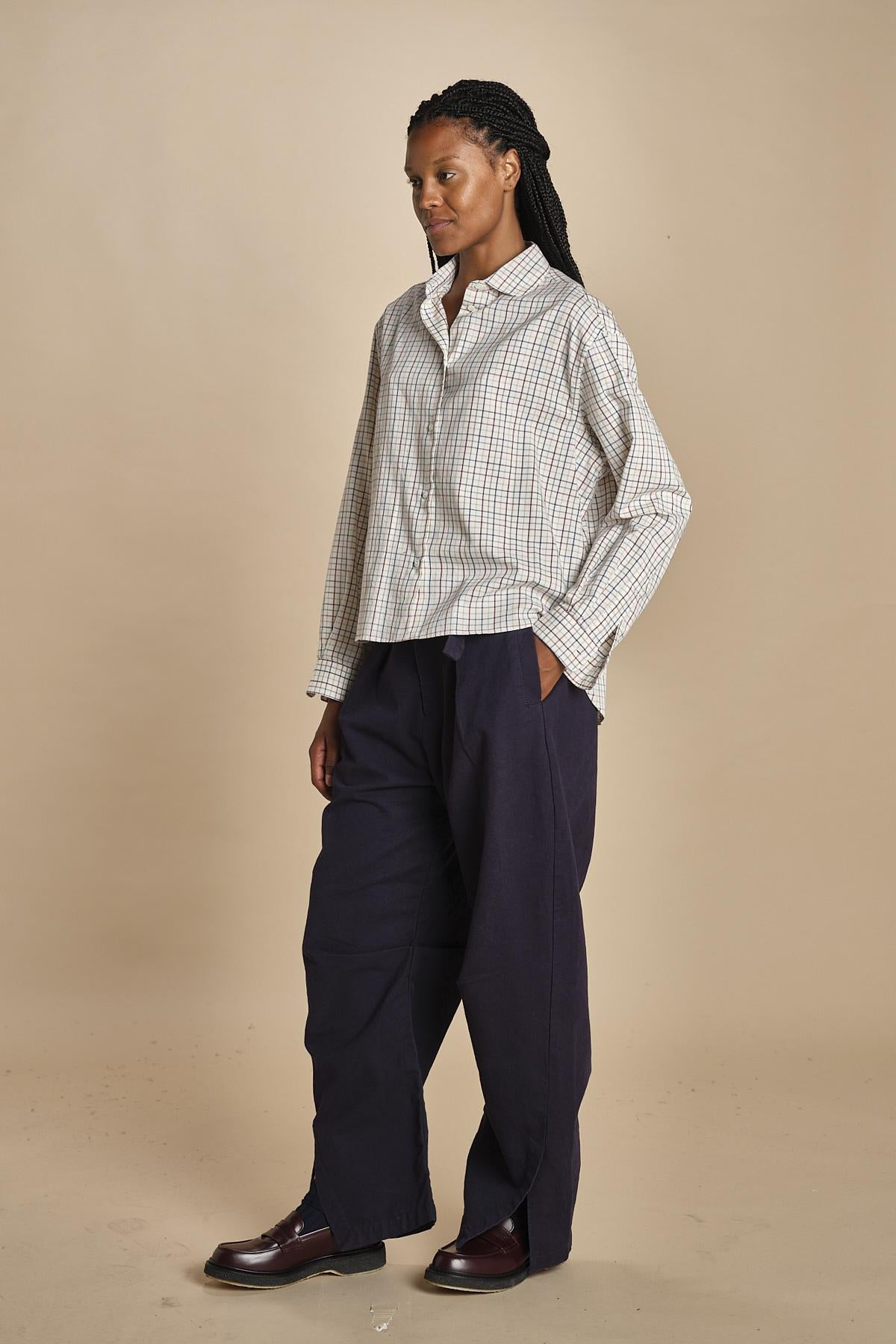 camicia quadri con collo rotondo 5432 40042 aspesi 