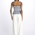 Top KATYA elastico quadretti DM 1231 NAVY damson madder 