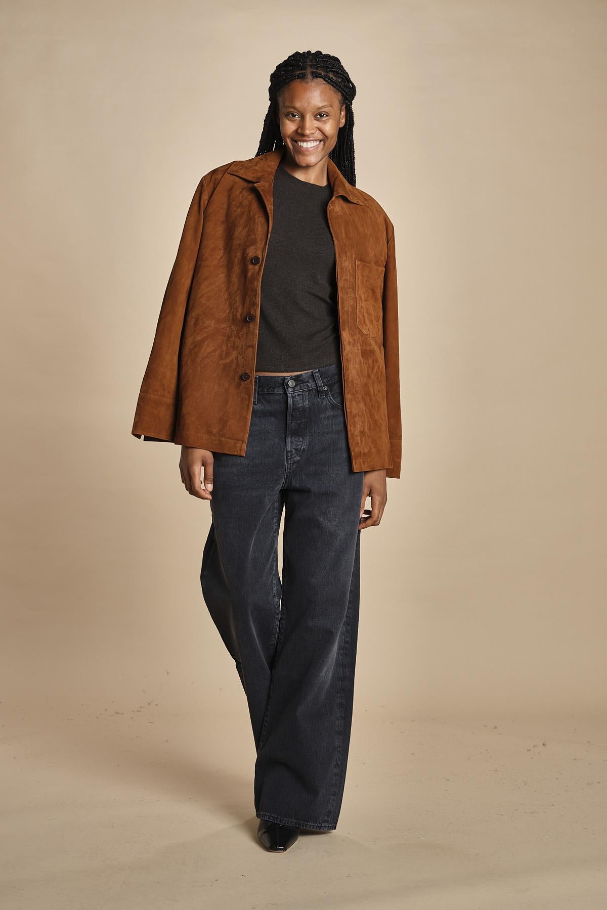t-shirt a cortina con manica corta THE RIB BABY TEE WE25JKT012 COFFEE frame 