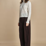 camicia in maglia ricamo pizzo LACE STICH 351912 OFF WHITE farm rio 