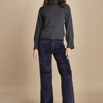 pantalone a zampa con taschine FAUVE WX NAVY fam 