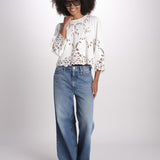 camicia con ricami THE PICNIC TOP T1460992 CREAM the GREAT 